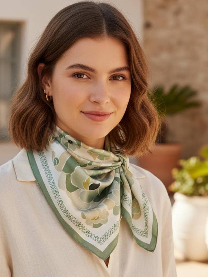 Vintage Mohnblume Seidiges Bandana Quadrat Hals Schal 7 für den Großhandel von anbfashion