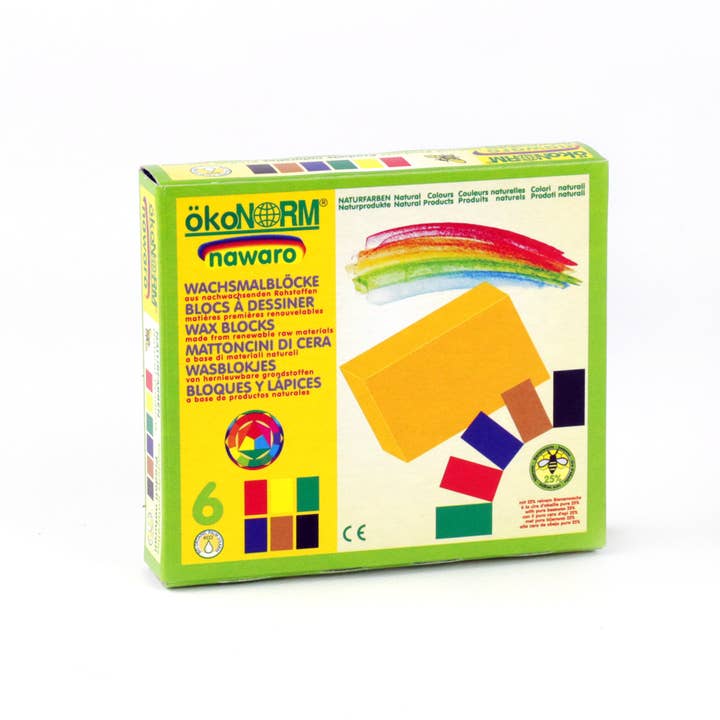 ökoNORM - Wholesale Crayons - Kids & Baby - Nawaro crayon blocks, cardboard case - 6 colors
