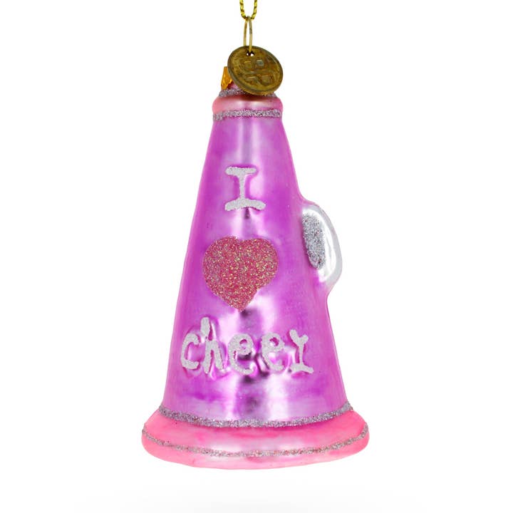 Pink Megaphone Glass Ornament for wholesale by BestPysanky
