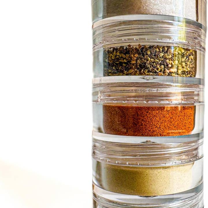 WILD ATOMS - Wholesale Dried Spice Mix - NICE RACK Mini Camp Spice Gift Set Organic Spices Reusable 4