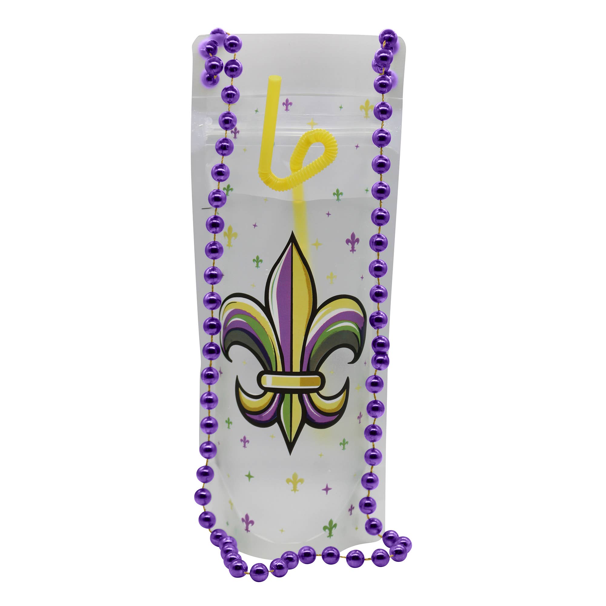 NeckSip – wholesale Party gift – FLEUR-DE-LIS Mardi Gras Wearable Drink Pouches (16oz | 2-pk)9