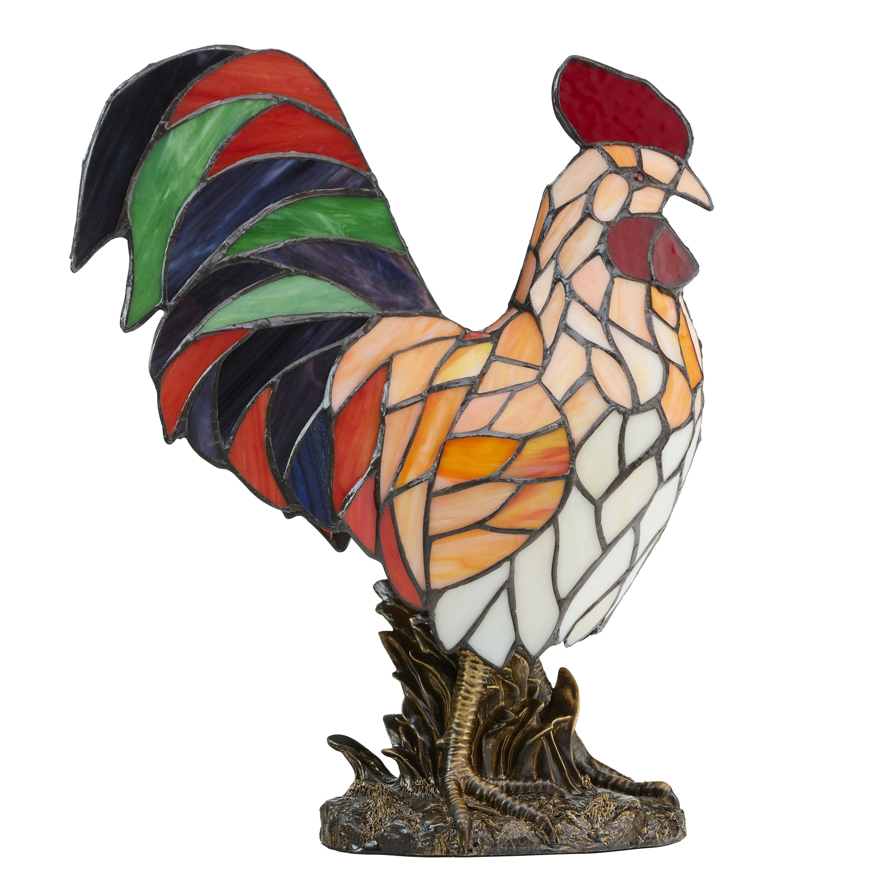 River of Goods - Wholesale Accent/Desk Lamp - 15"H Tiffany-style Rooster Multi-Color Novelty Accent Lamp8