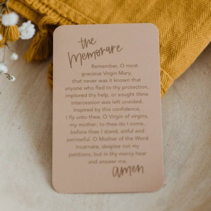 The Memorare Prayer Card for wholesale by Abundance of Grace
