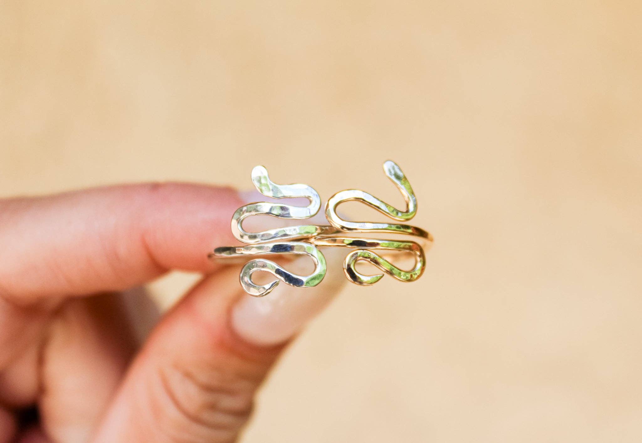 Dazed and Topazed - Wholesale Cocktail/Statement Ring - Serpent Adjustable Rings4