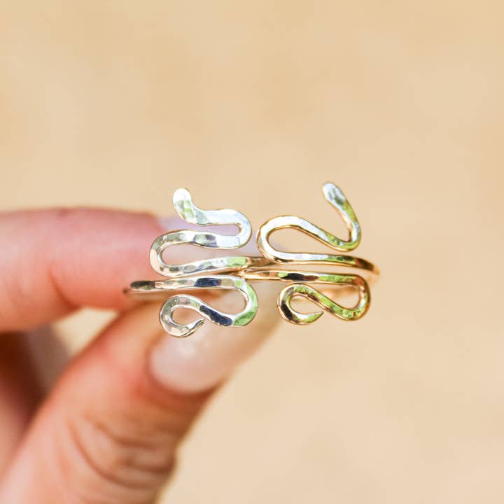 Dazed and Topazed - Wholesale Cocktail/Statement Ring - Serpent Adjustable Rings4