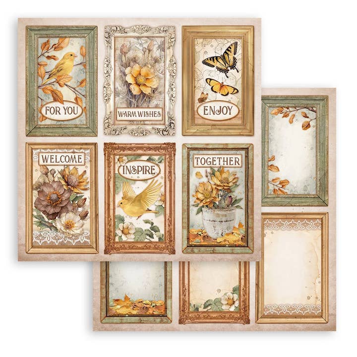Ninnys Napkins - Wholesale Scrapbook - Stamperia 12" Scrapbook Paper Pad - Golden Harmony