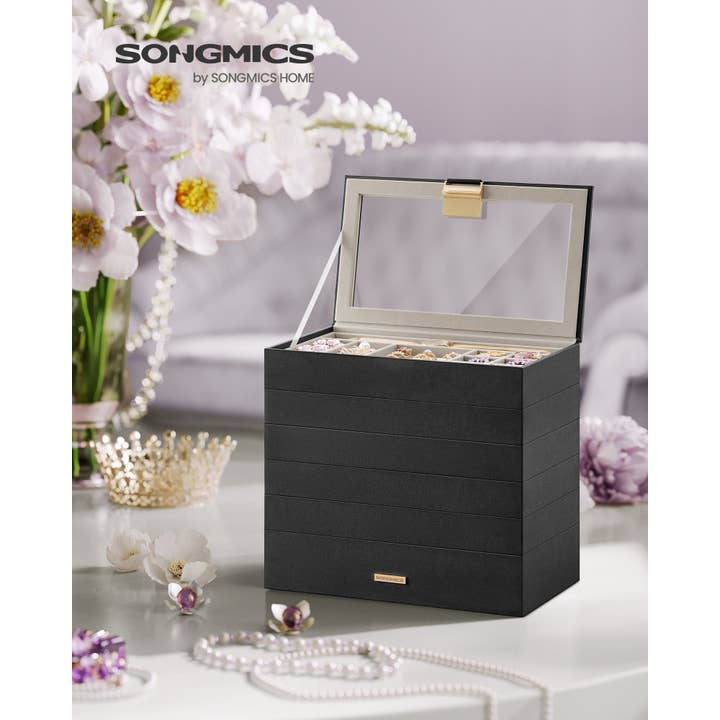 Greenwestons - Wholesale Jewelry Box/Organizer - 6-Tier Stackable Jewelry Trays with Glass Lid 2
