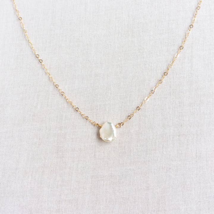 Keshi pearl necklace 14k solid gold for wholesale by S for Sparkle
