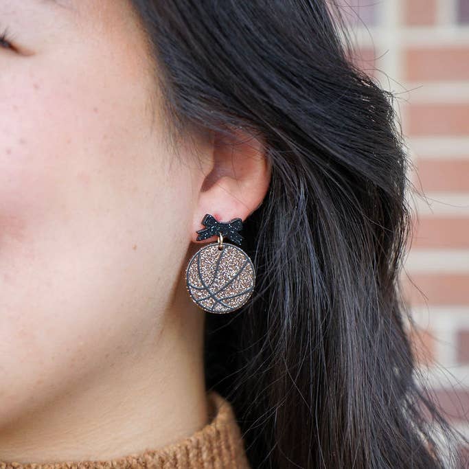 Spiffy & Splendid - Wholesale Dangle Earrings - Bow Basketball Earrings // Jewelry, Earrings, Game Day5