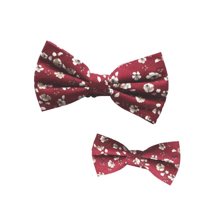 Tie Mood – wholesale Bow Tie - Men’s – Rowan Burgundy Floral Bow Tie6