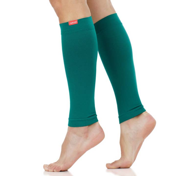 15-20 mmHg Nylon Compression Leg Sleeves: Solid Spruce for wholesale by VIM & VIGR