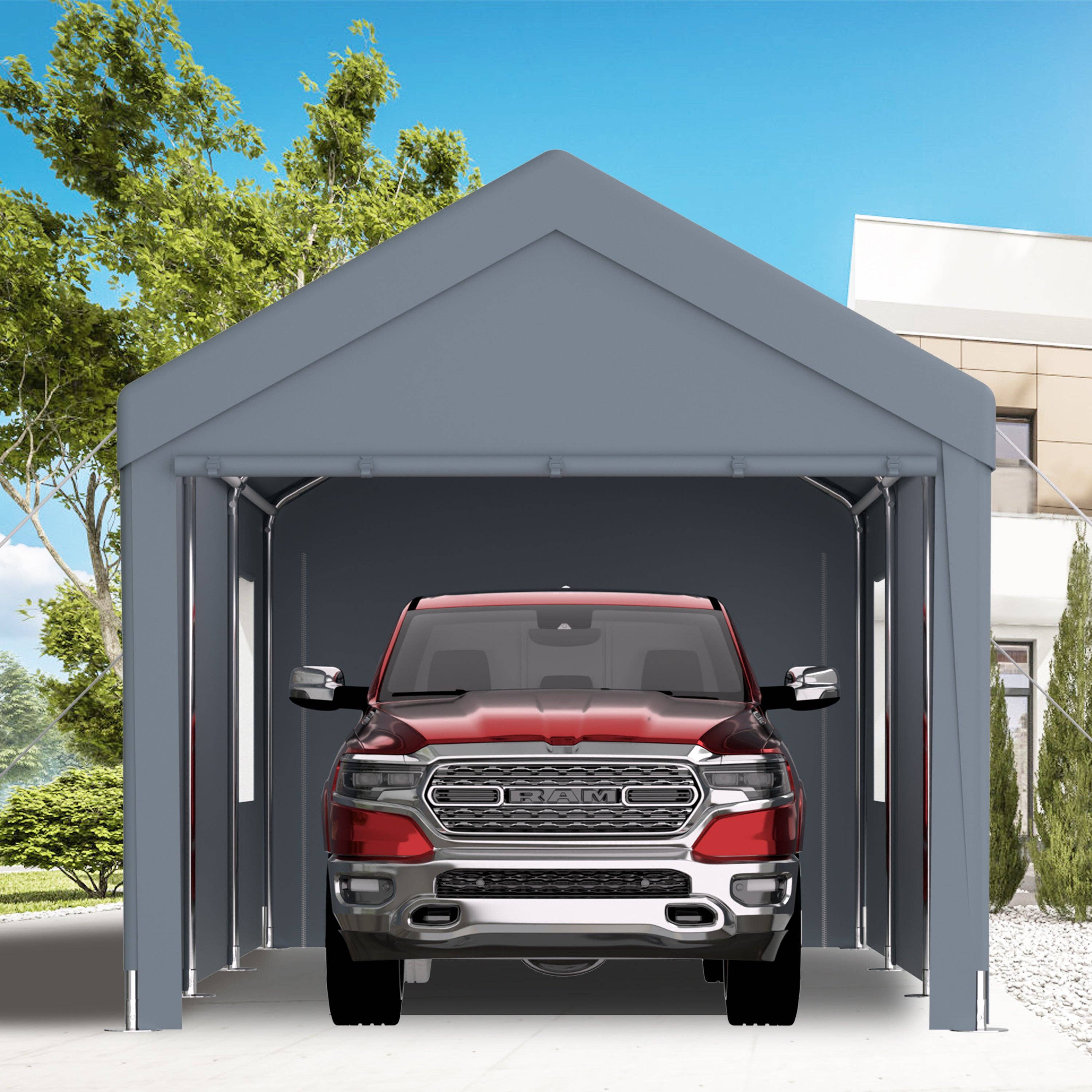 39F Inc. - Wholesale Tent - 10x20ft Heavy Duty Portable Carport Garage with Doors, Grey5