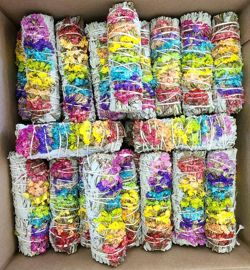 Orglamix - Vendita all'ingrosso Salvia - Rainbow Aura Sage Stick Smudge | Pulizia dell'aura, guida1