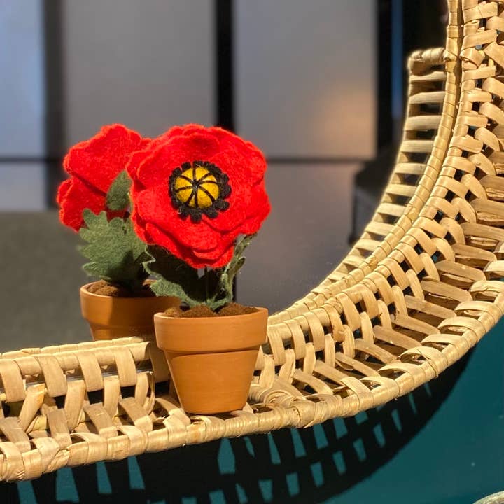 ForgetBKnot - Vente Fleurs artificielles - Fleur Éternelle en Feutre Coquelicot (Fleur de Naissance du Mois d'Août)5