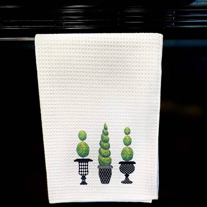 The Adorned Willows Marketplace LLC - Wholesale Tea towel - Topiary Towel1