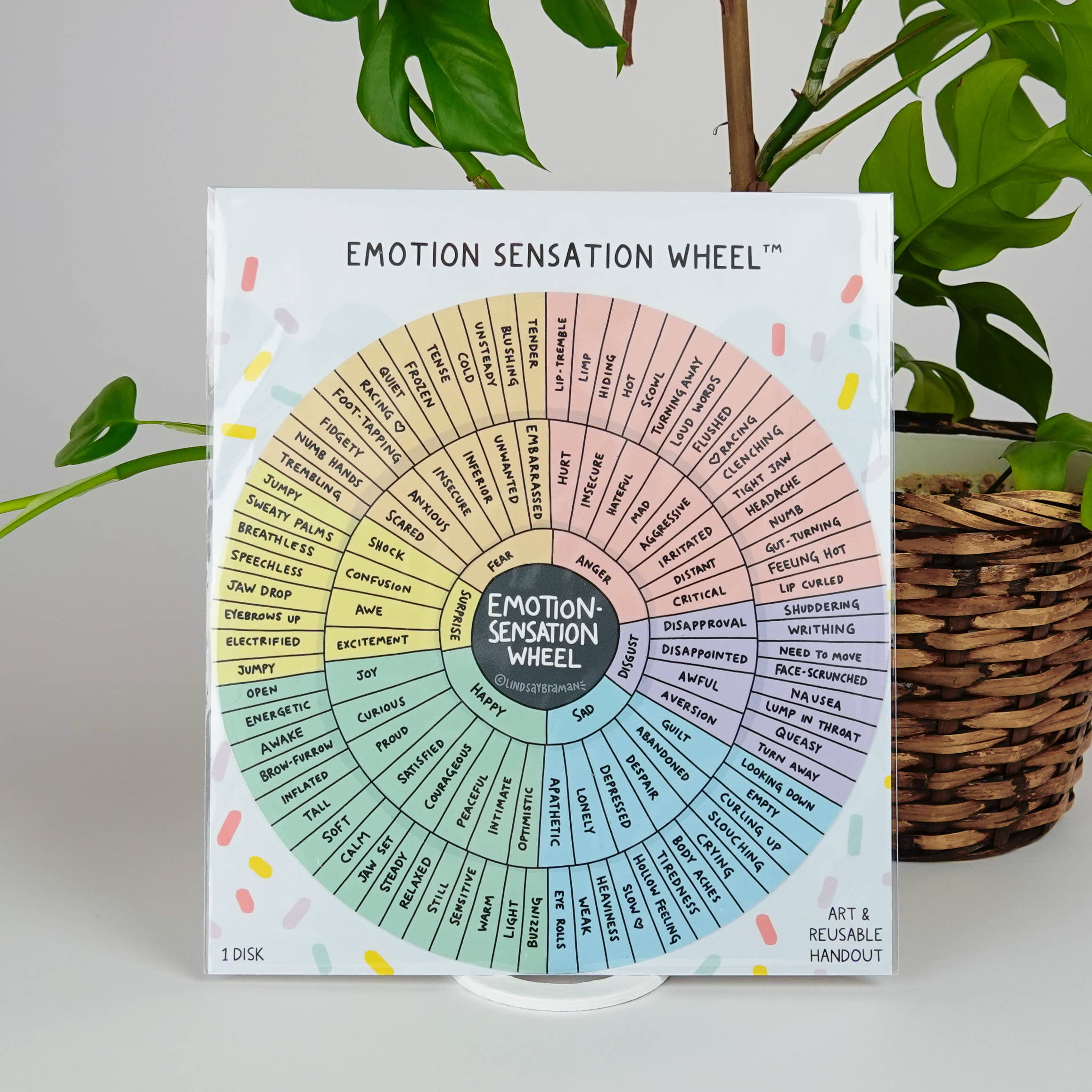 Lindsay Braman Studios – Engroshandel Brætspil – Emotion Sensation Wheel | Ekstra holdbart og vandtæt