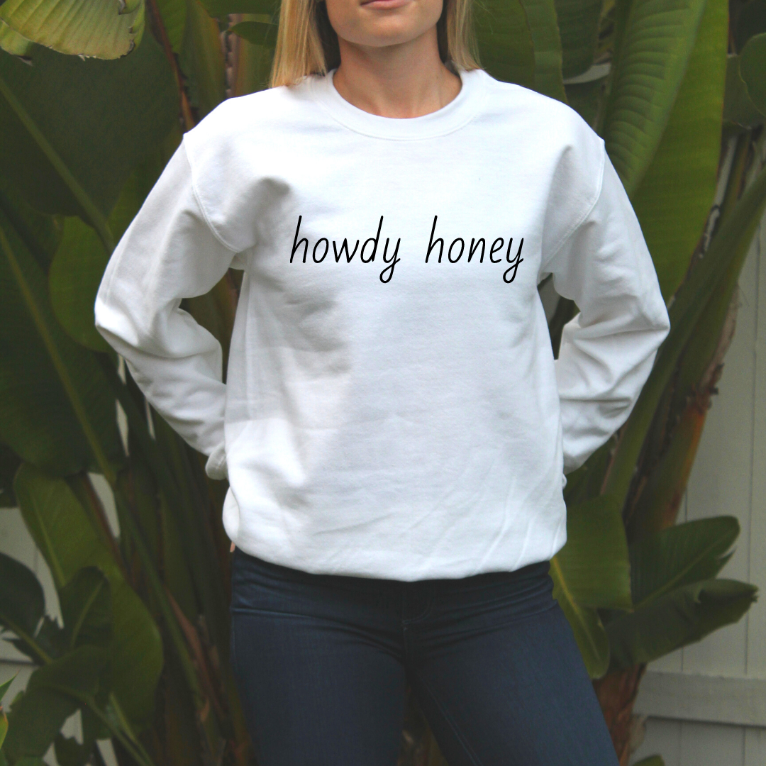 West Local Co. - Venta al por mayor Sudadera estampada - Mujer - Sudadera con cuello redondo Howdy Honey1