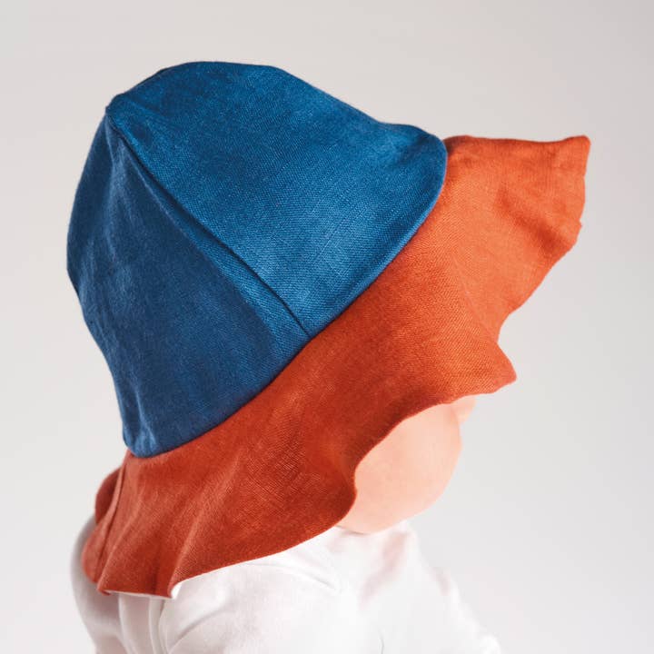 Sun Hat - blue & red for wholesale by Bomba Clothing