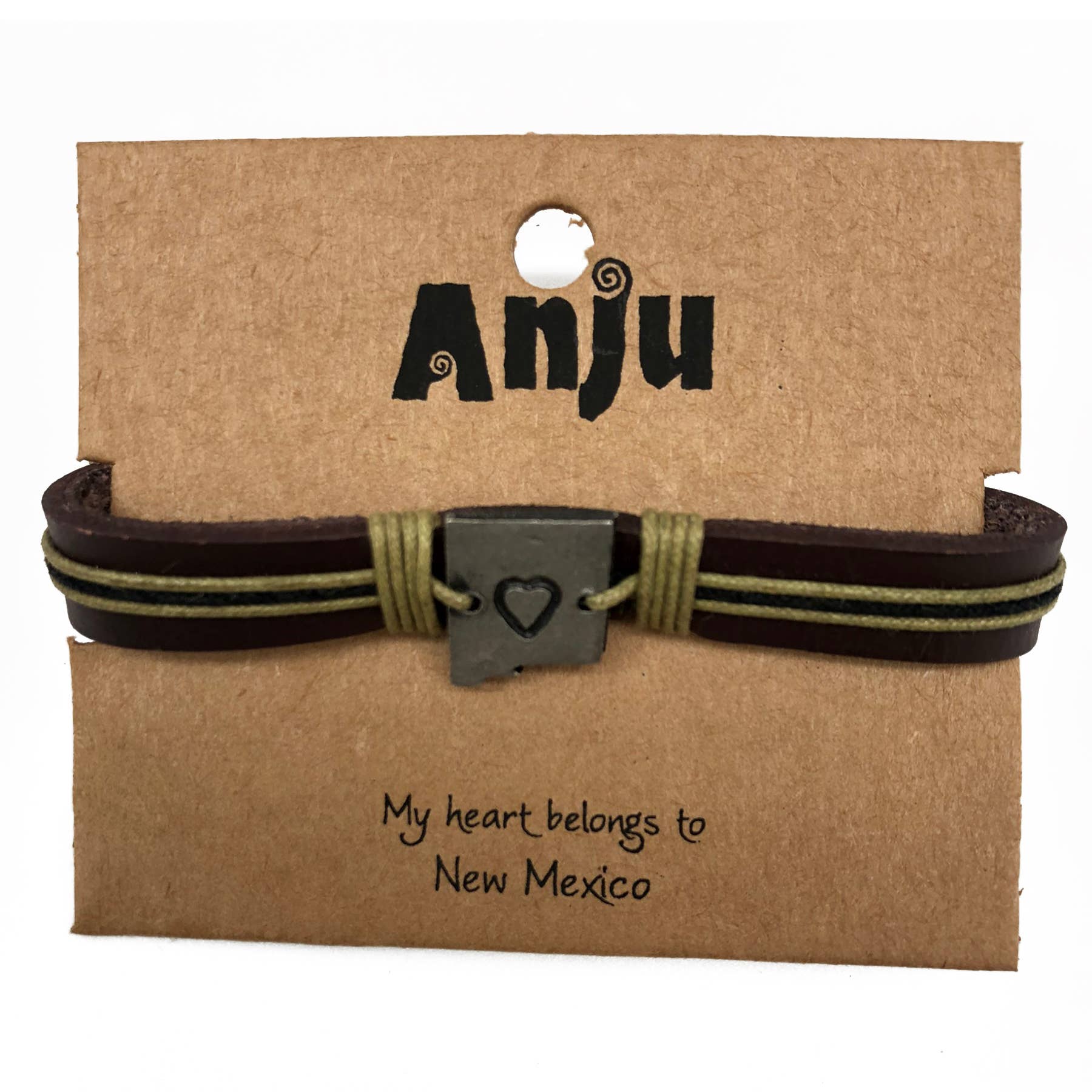 Anju Jewelry – Großhandel Armband mit Charms/Anhängern – Home State Schmuck - Zinn Lederarmband22