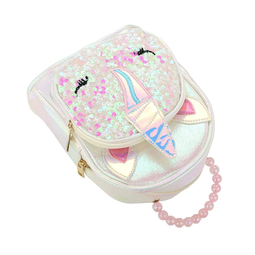 Sensibling Corp. – Engroshandel Rygsæk - Børn – Mini rygsæk med blomster, sløjfe og fiskestjert i palietter3