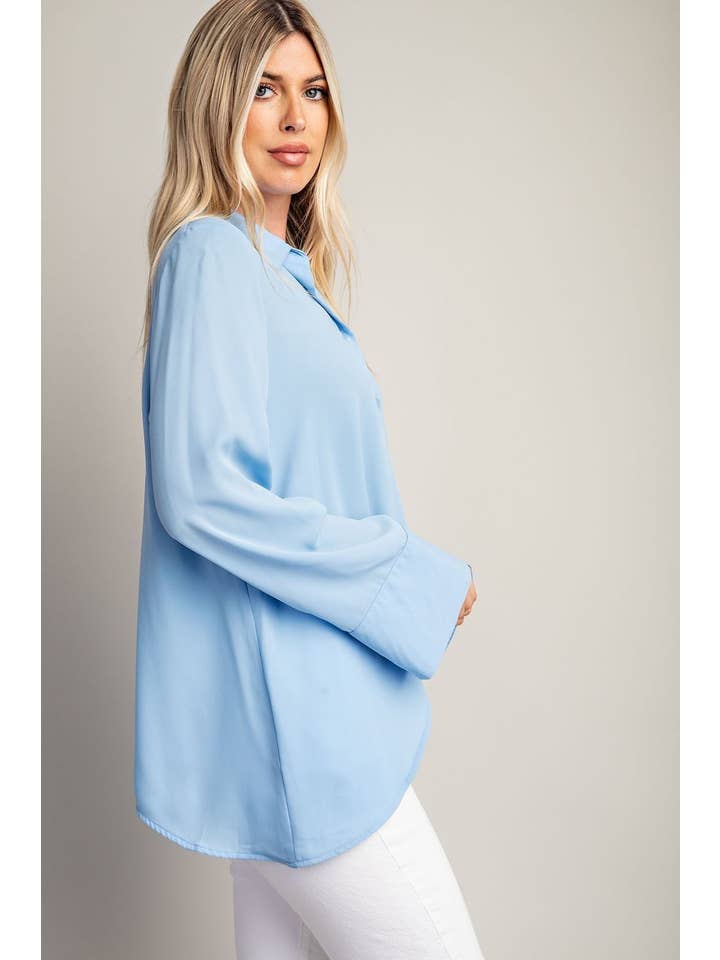 Glam - Wholesale Button Down Shirt - Women's - Sharkbite Button Up Blouse