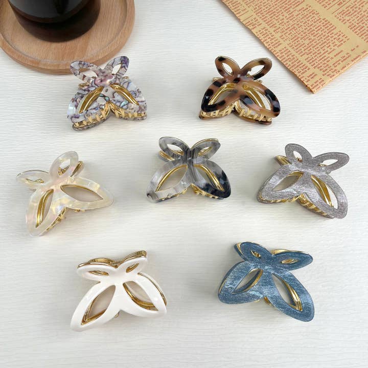 Small bow hair clips,gold metal claw clip for wholesale by TheDivaSoap