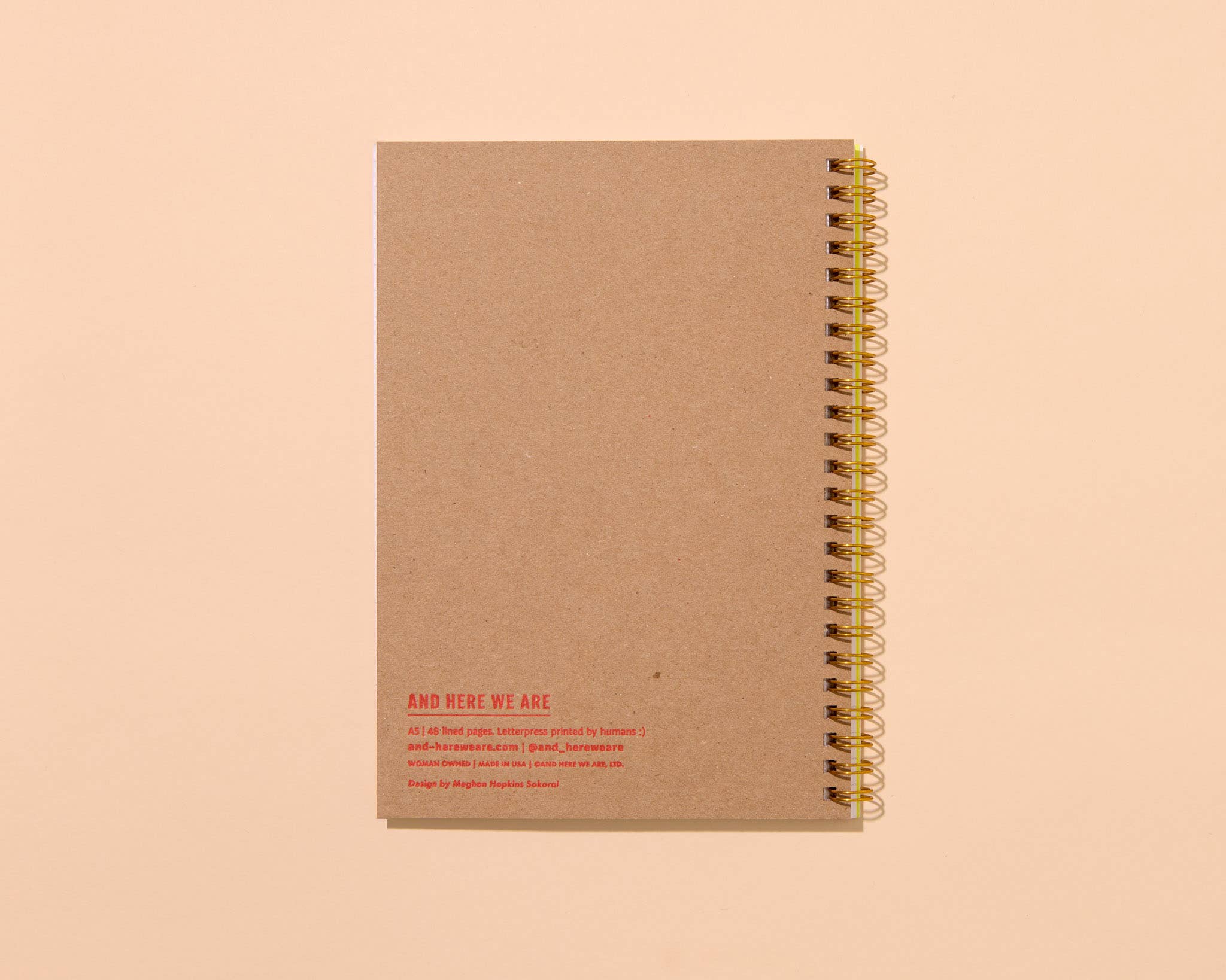 And Here We Are - Wholesale Notebook - Modern Seafood Letterpress A5 Spiral Notebook—Oyster Shell5
