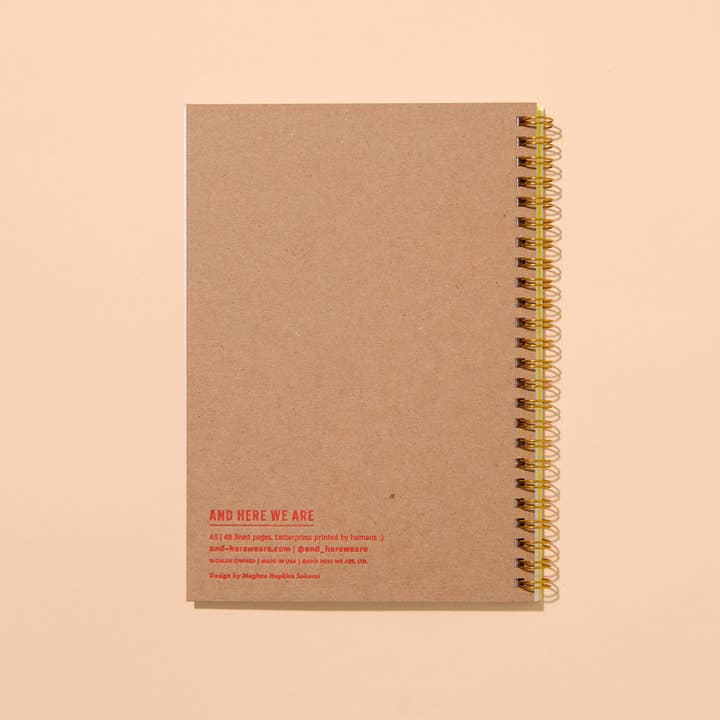 And Here We Are - Wholesale Notebook - Modern Seafood Letterpress A5 Spiral Notebook—Oyster Shell5
