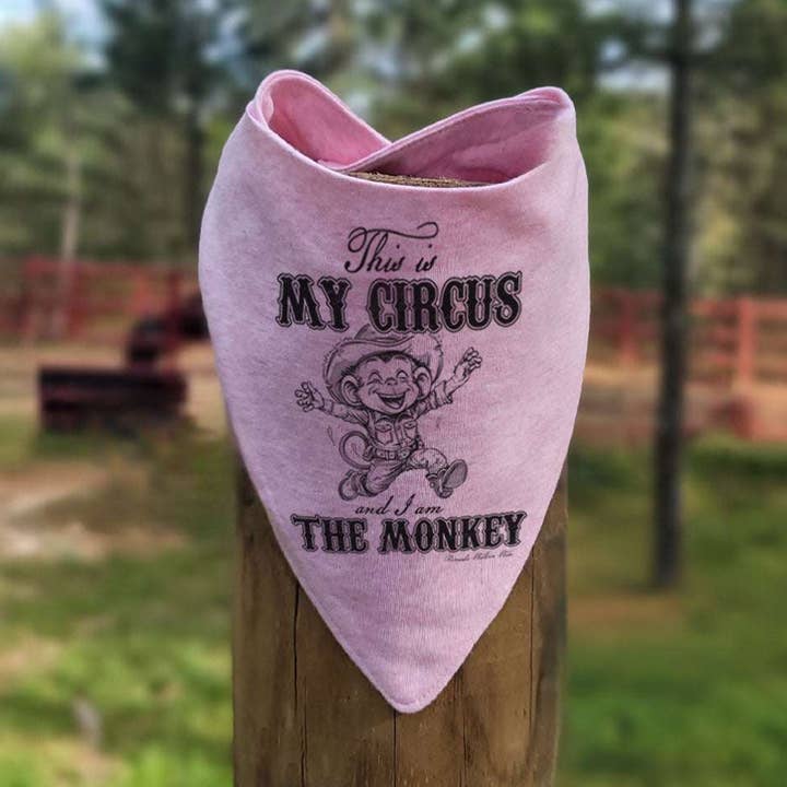 THIS IS MY CIRCUS, AND I AM THE MONKEY Infant Bandana Style Western Bib for wholesale by Remuda Western Wear