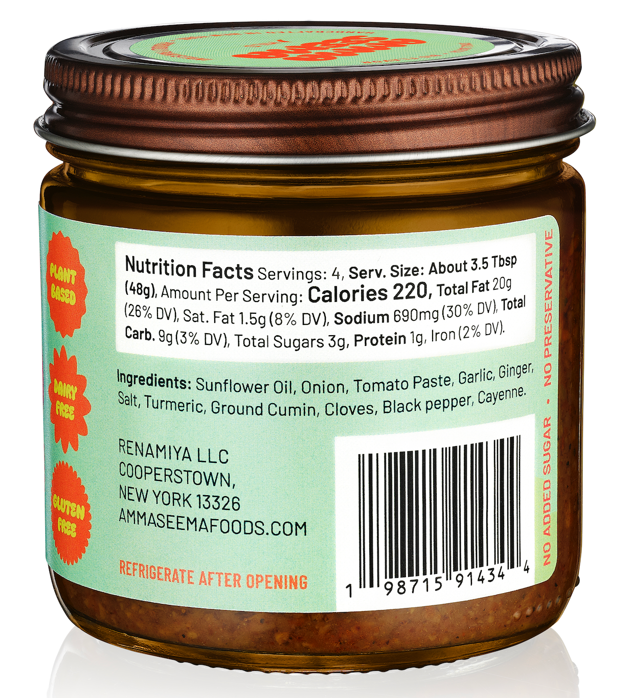 Amma Seema - Wholesale Chili Paste - Amma Seema: Punjabi Curry Paste. Mild2