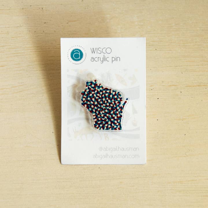 abigail hausman design & illustration - Wholesale Lapel Pin/Button - Wisco Acrylic Pin1