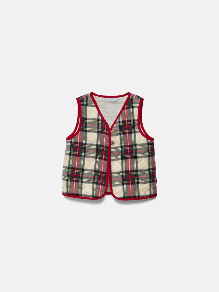 Gewatteerd Geruit Vest (553744-189) voor wholesale door Lanidor Kids