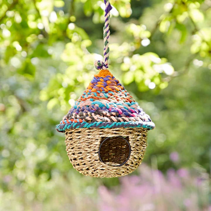 The Paper High Gift Company Limited - Wholesale Bird House - Round Recycled Cotton Birdhouse - Handmade