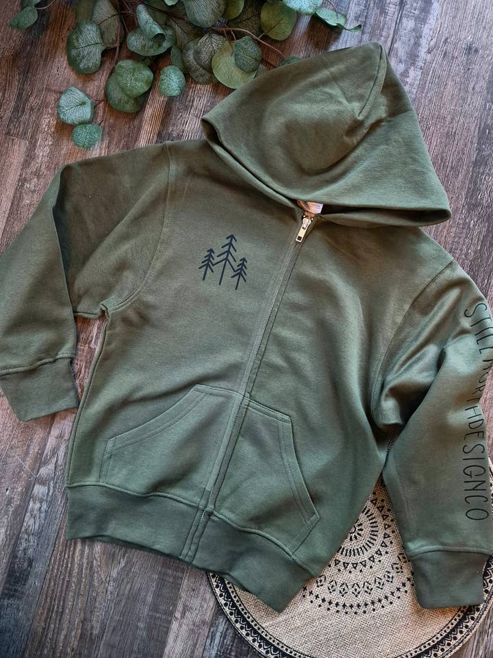 YOUTH STAY WILD ZIP UP HOODIE for wholesale by Still North Design Co