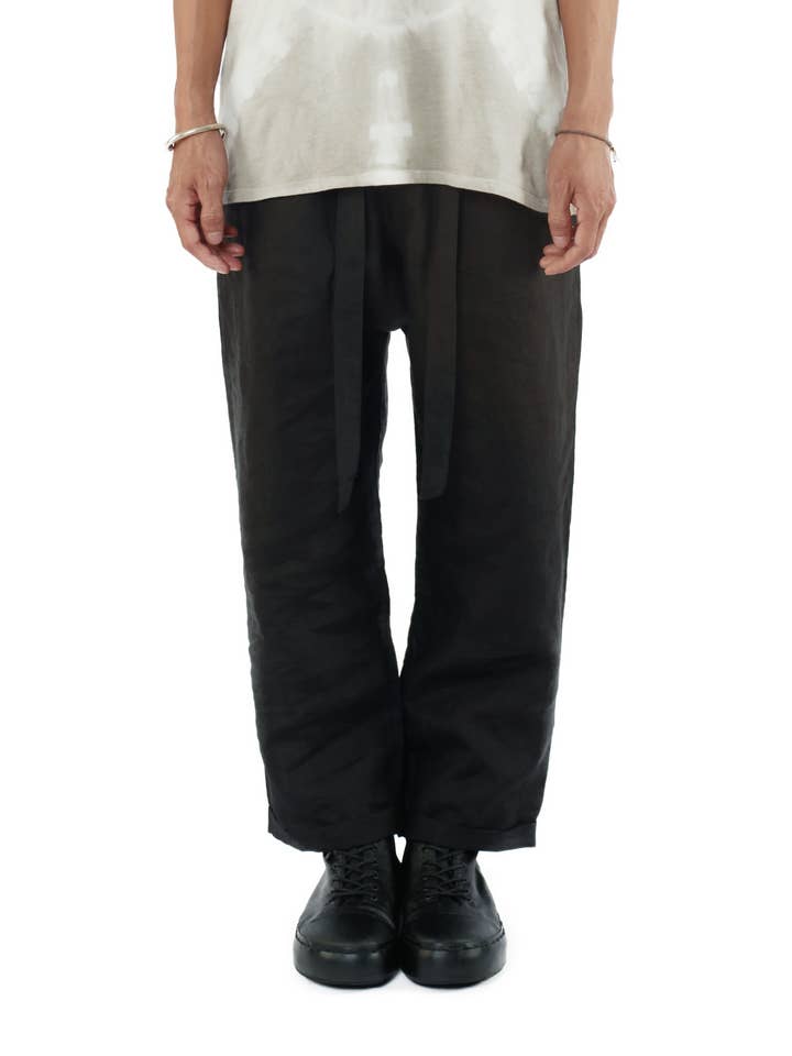 pantalones bachi - negro - pantalones de lino para hombre para venta al por mayor de Jan Hilmer + Sparrow