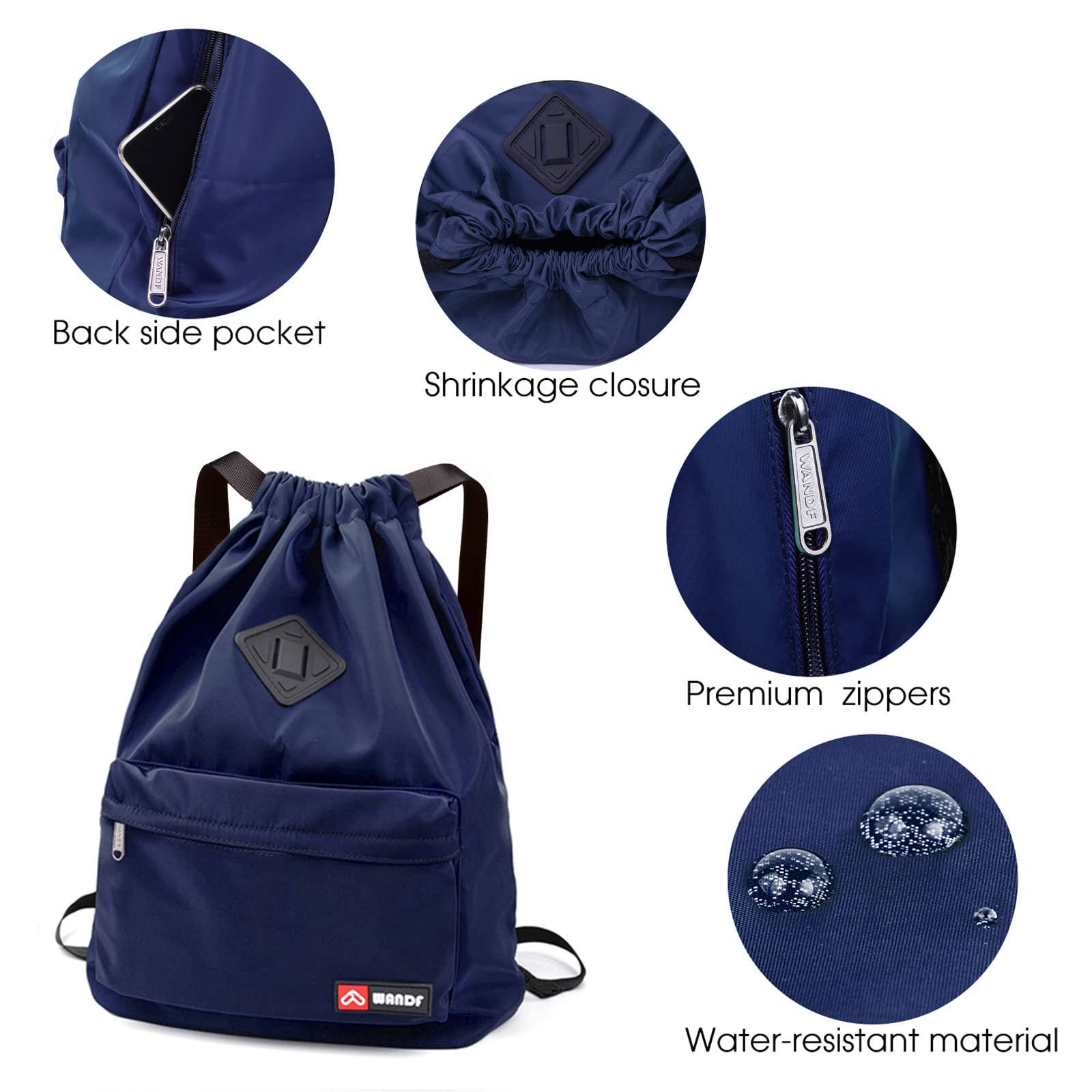 wandf - Wholesale Backpack - Unisex - WF6030 Sport Drawstring Backpack With Shoe Compartment28
