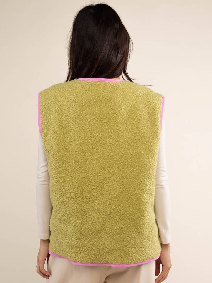 Guava Nubi Quilted Vest - Plus Size for wholesale on Faire