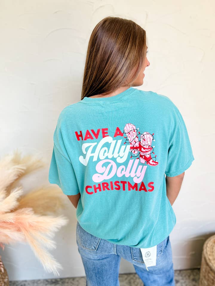 Pierce + Pine - Wholesale Screen Printed T-Shirt - Women's - Holly Dolly Christmas