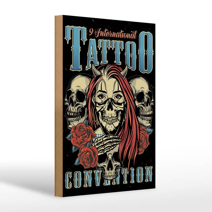 Femer - Wholesale Sign - Wooden Tattoo Sign 20x30cm International Tatoo
