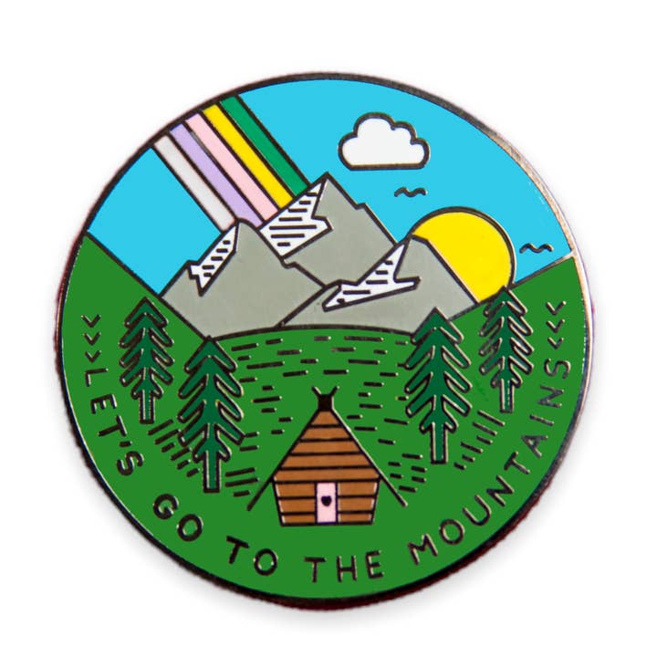 Let's go to the Mountains Enamel Pin for wholesale by Quirky Crate