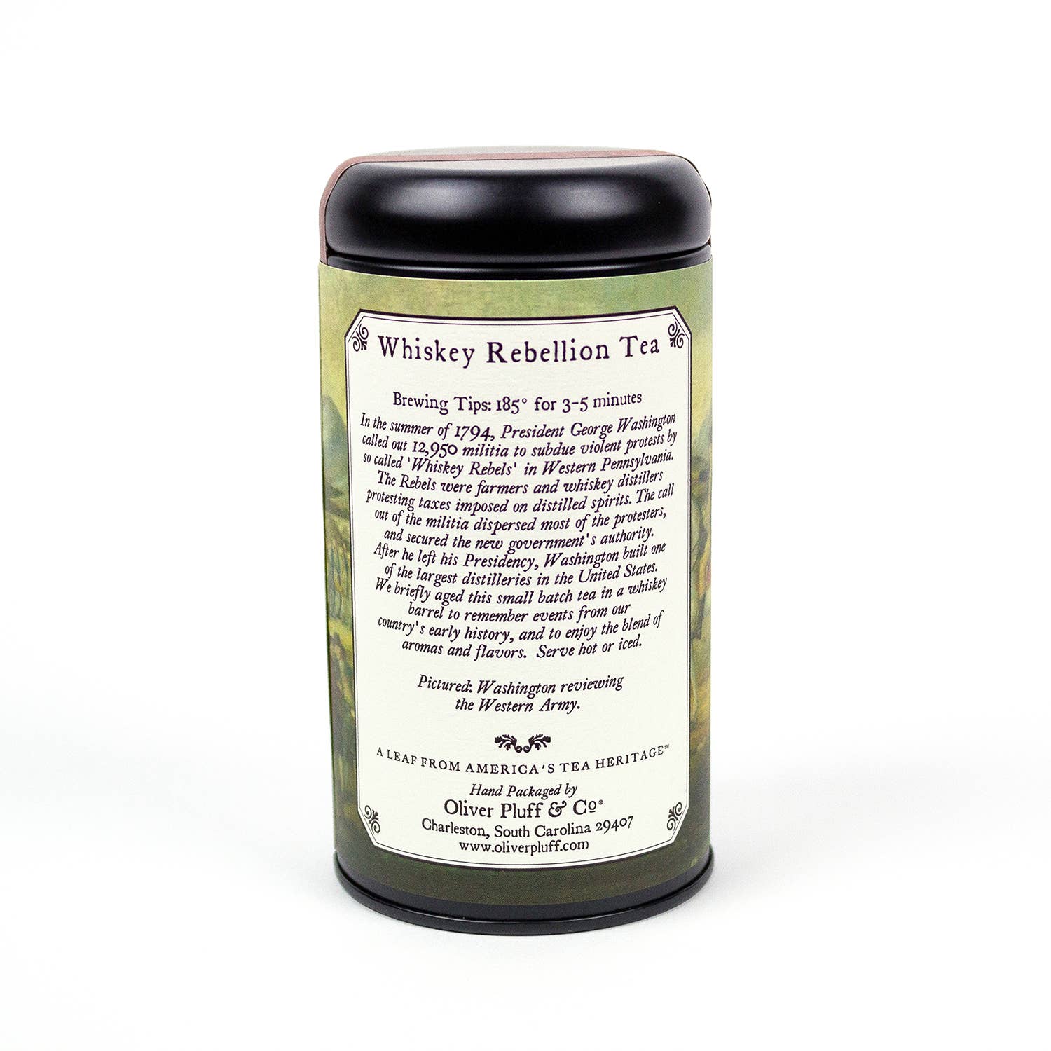 Oliver Pluff & Company - Wholesale Loose Tea - Whiskey Rebellion Commemorative Tea Tin - Fine Tea 3 oz4