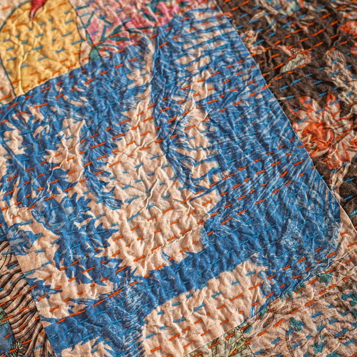 Ian Snow Ltd - Wholesale Throw blanket - Lola Patchwork Kantha Bed Throw4