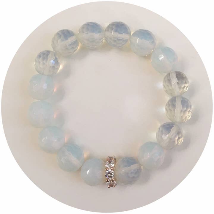 Opalite with Rose Gold Pavé Bubble Spacer for wholesale by Oriana Lamarca Designs