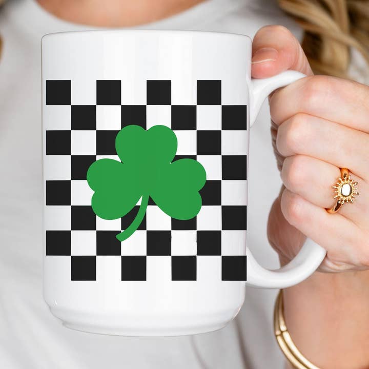 St. Patrick's Day Shamrock Koffiemok, Shamrock Keramische Mok voor wholesale door Tevatino