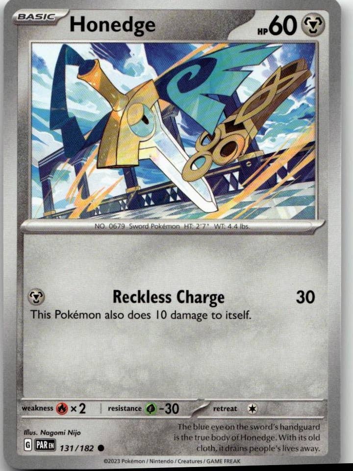 Pokémon SV04: Fisura Paradoja - Honedge #131/182 para venta al por mayor de Chronic Cards