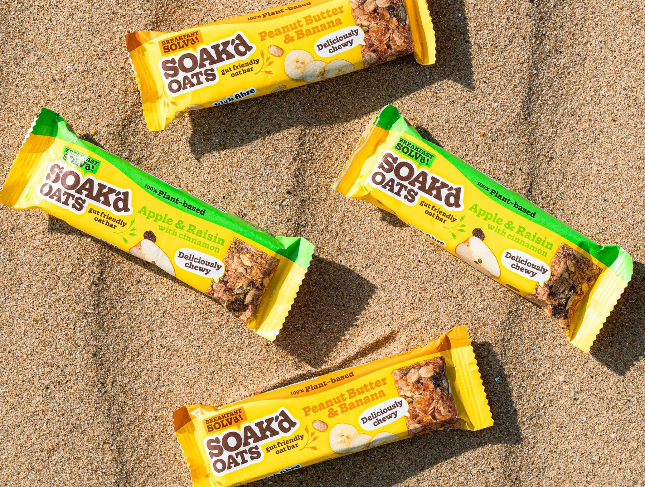 SOAK'd OATS - Vendita all'ingrosso Barrette - Confezione di barrette al burro di arachidi e avena alla banana (x16)6