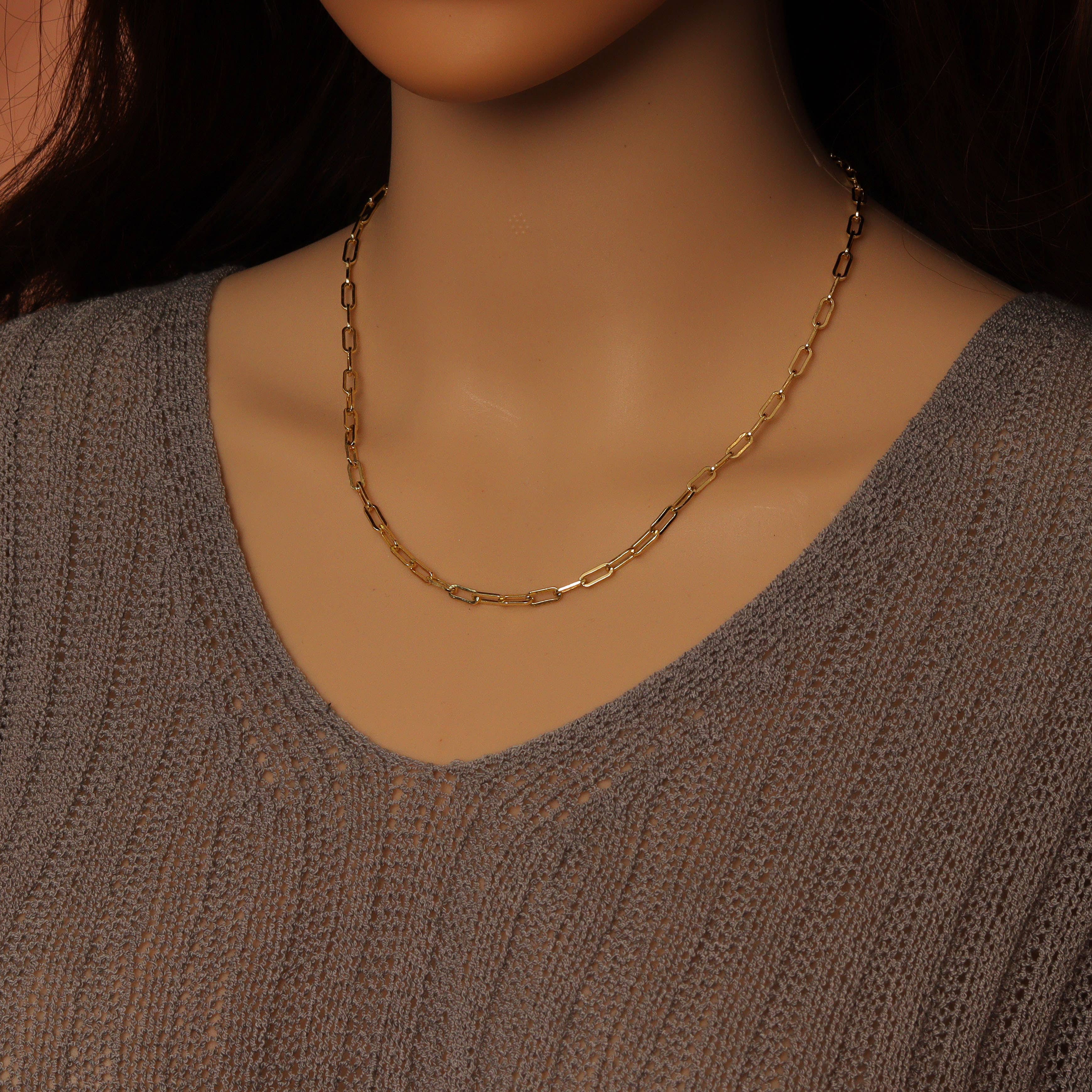 BestBeads&Beyond - Wholesale Link & Chain Necklace - Small Link Paperclip Necklace bracelet, sku#EF2227