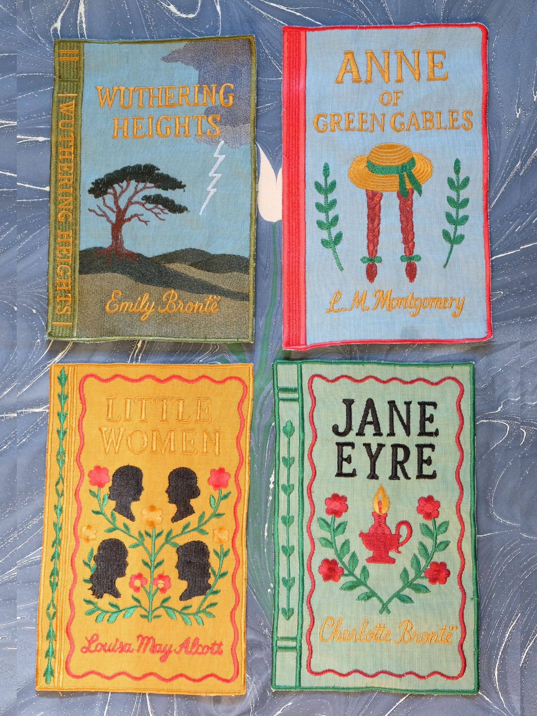 Inner Child - Wholesale Dinner & Cloth Napkin - Literary Heroines Embroidered Cocktail Napkins, Set of 43