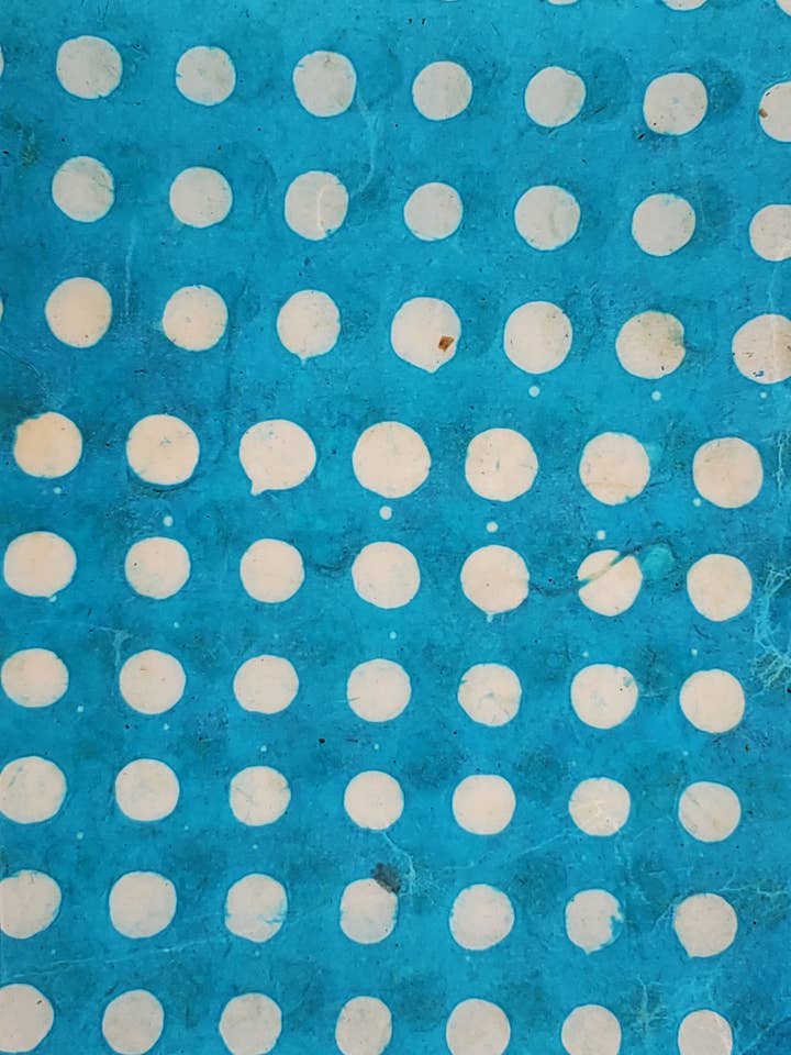 Lokta Batik Dot Wax On Turquoise for wholesale by Aitoh Company