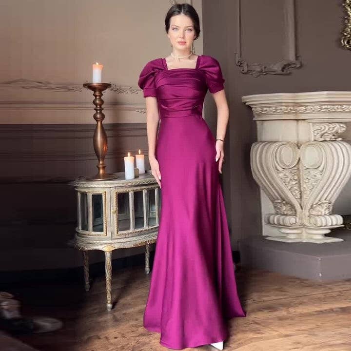 Vestido largo formal ajustado de color sólido para venta al por mayor de Sheer Trend